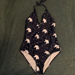 Unicorn Print One Piece Swimsuit